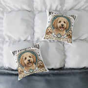 Doodle Dog Mom Pillow   Milo Bailey Dog Dad Mom— "My Favorite Child" Decorative Canvas Throw