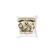 Halloween Square Poly Canvas Pillow — “Currently Haunted by My To-Do List” Halloween Ghost Decorative Throw Pillow