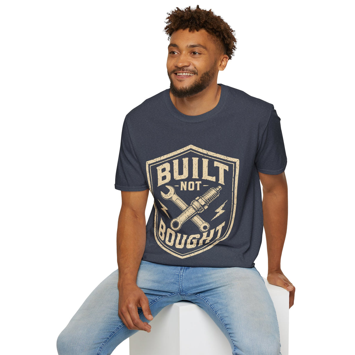 Built Not Bought T-Shirt — Vintage Mechanic Auto Repair Tee