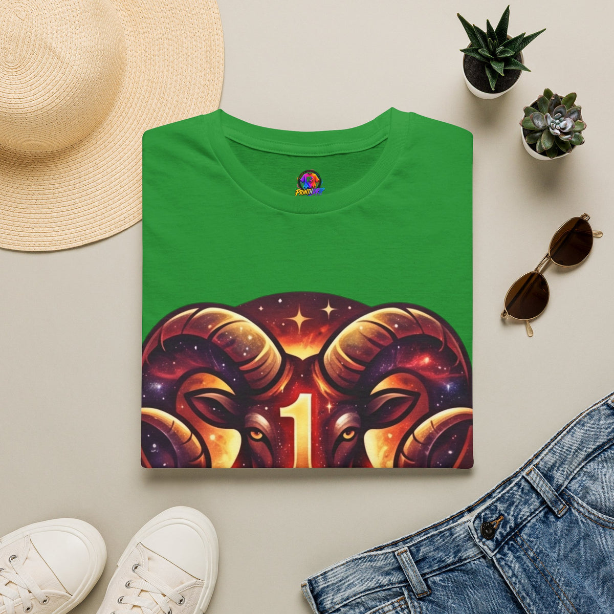 Aries Zodiac Ram Graphic T-Shirt — 'First in the Zodiac' Astrology Tee