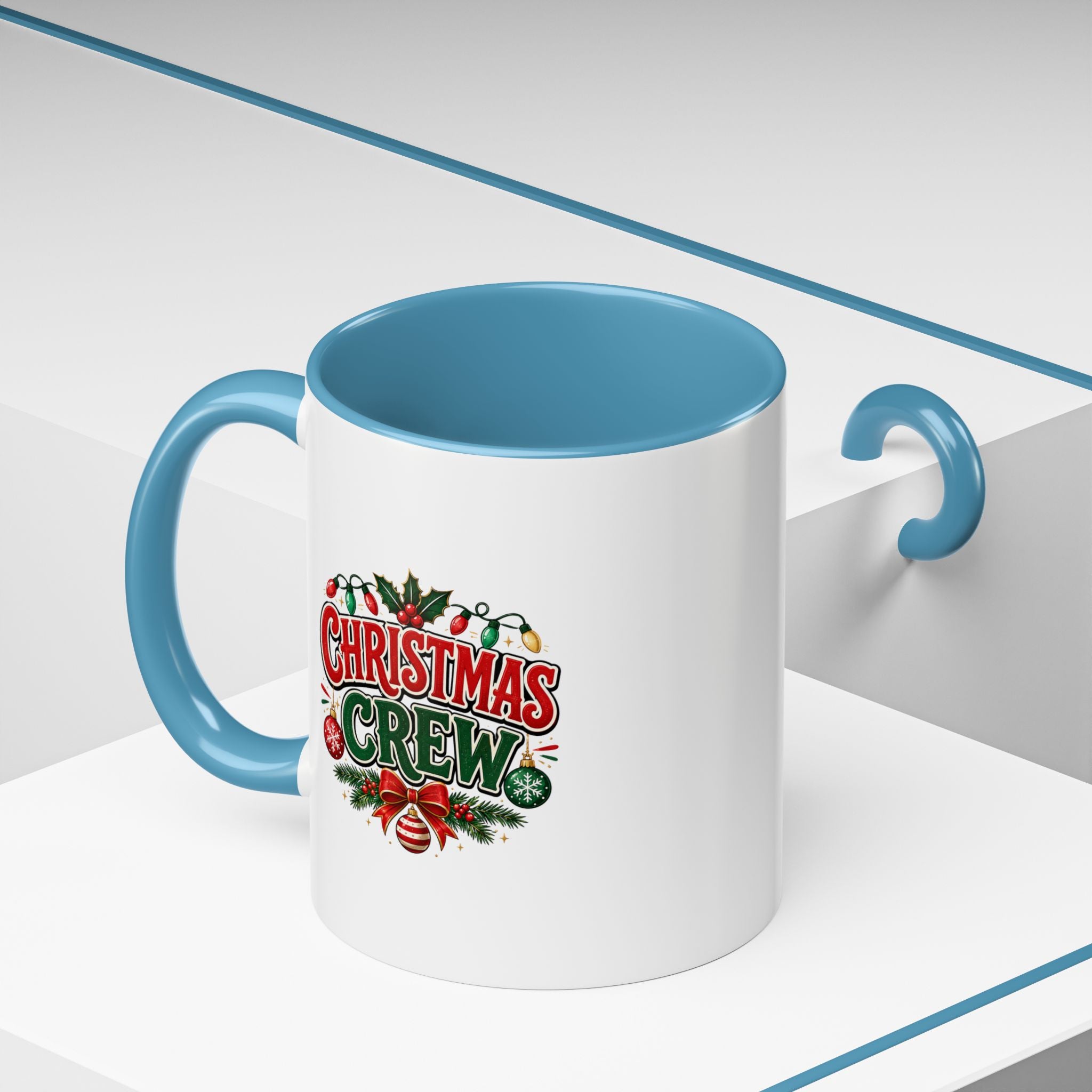 Christmas Crew Accent Coffee Mug - Festive Holiday Tea & Coffee Cup