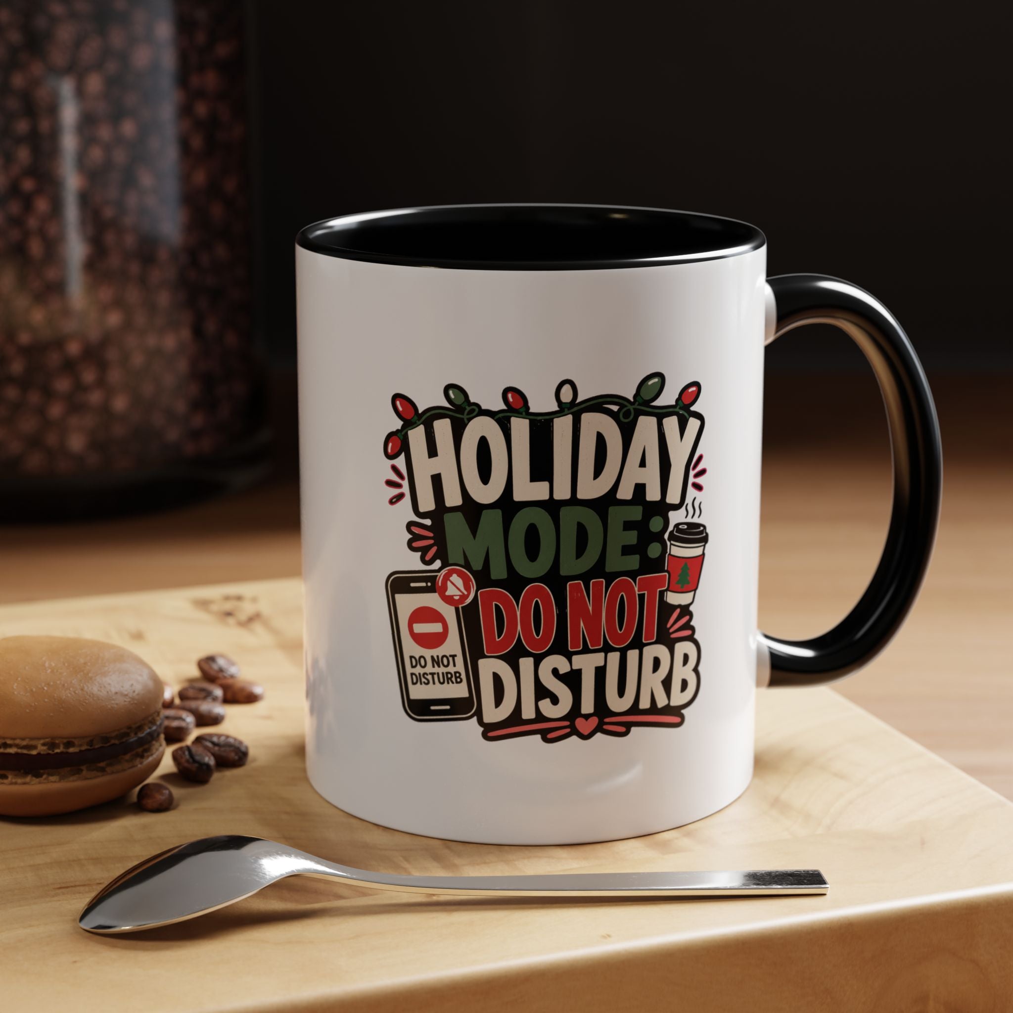Modern Day Christmas Holiday Mode Coffee Mug — "Do Not Disturb" Accent Christmas Mug