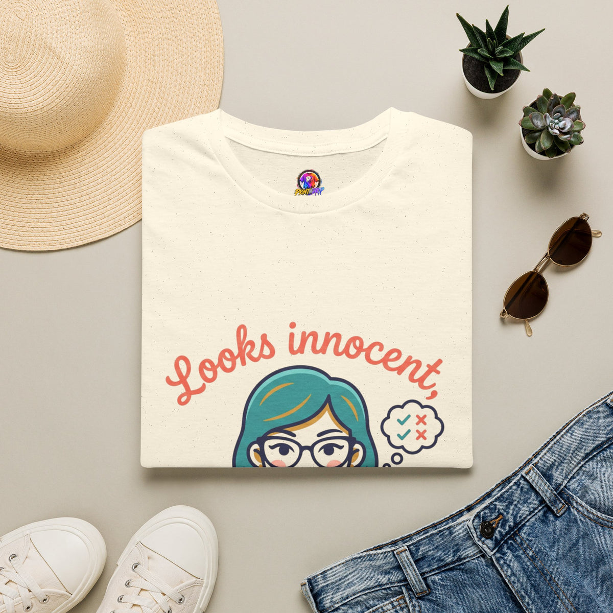 Looks Innocent Virgo T-Shirt — Funny Zodiac Graphic Tee for Virgo Women