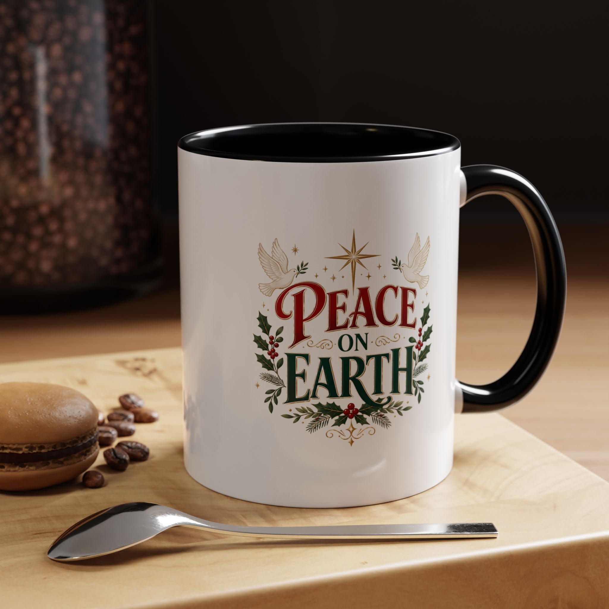 Peace on Earth Coffee Mug — Holiday Christmas Accent Mug