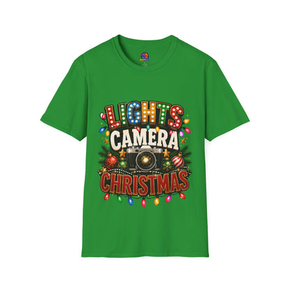 Lights Camera Christmas T-Shirt — Retro Marquee Holiday Tee