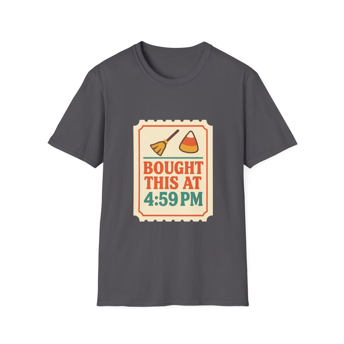 T-Shirt — "Bought This At 4:59 PM" Retro Grocery Sticker Design - Trending Now - October 2026
