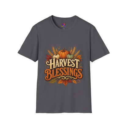Harvest Blessings T-Shirt — Fall Pumpkin & Wheat Autumn Tee