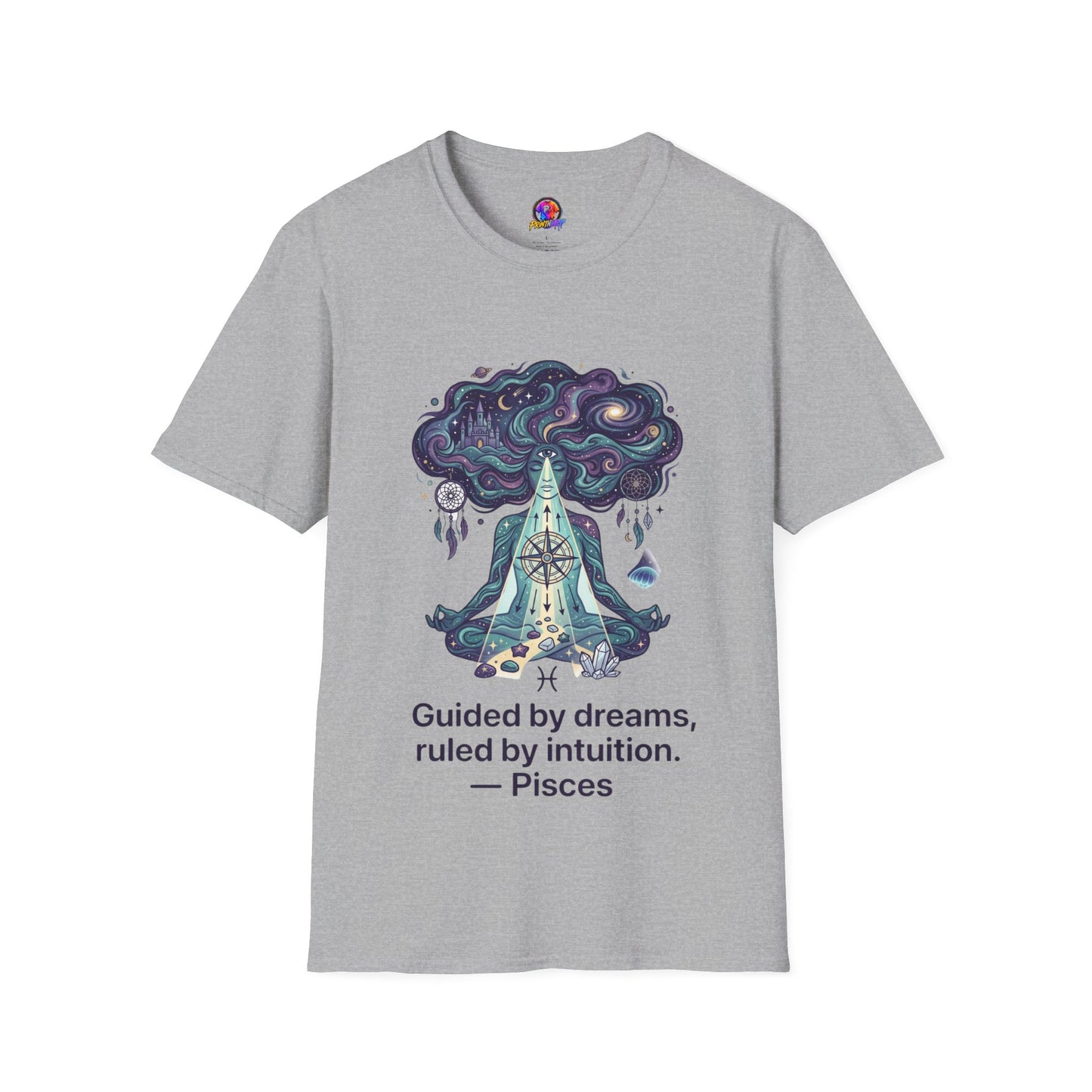 Dreamy Meditation T-Shirt — 'Guided by dreams, ruled by intuition' Spiritual Art Tee