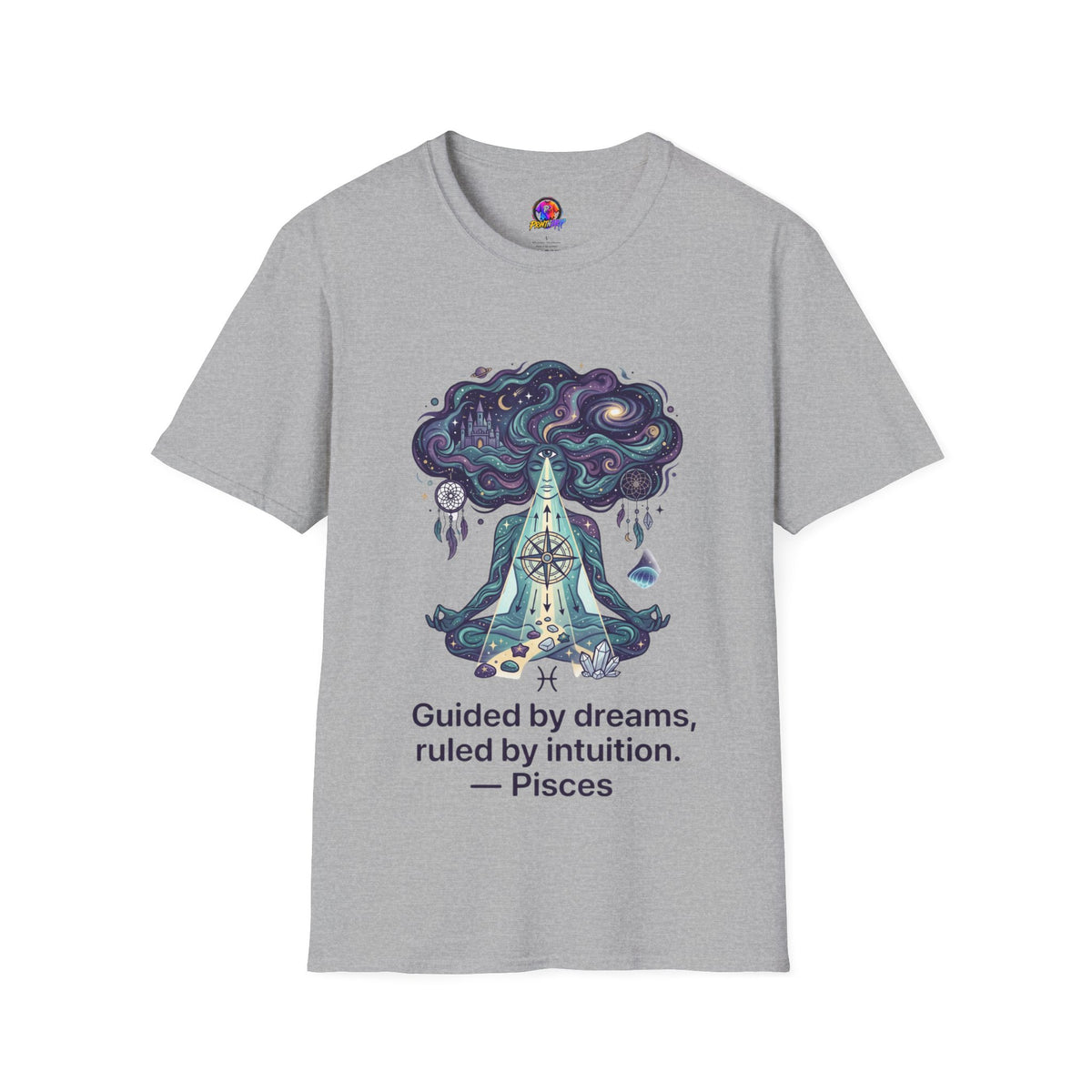 Dreamy Meditation T-Shirt — 'Guided by dreams, ruled by intuition' Spiritual Art Tee