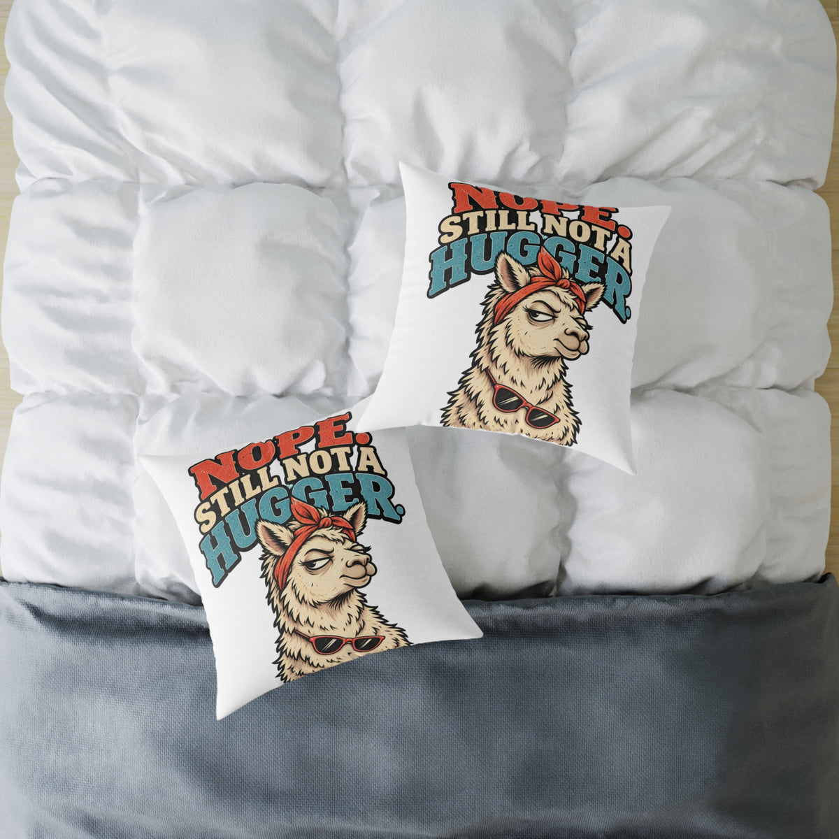 Nope Still Not a Hugger Pillow — Funny Llama Throw Pillow for Introverts