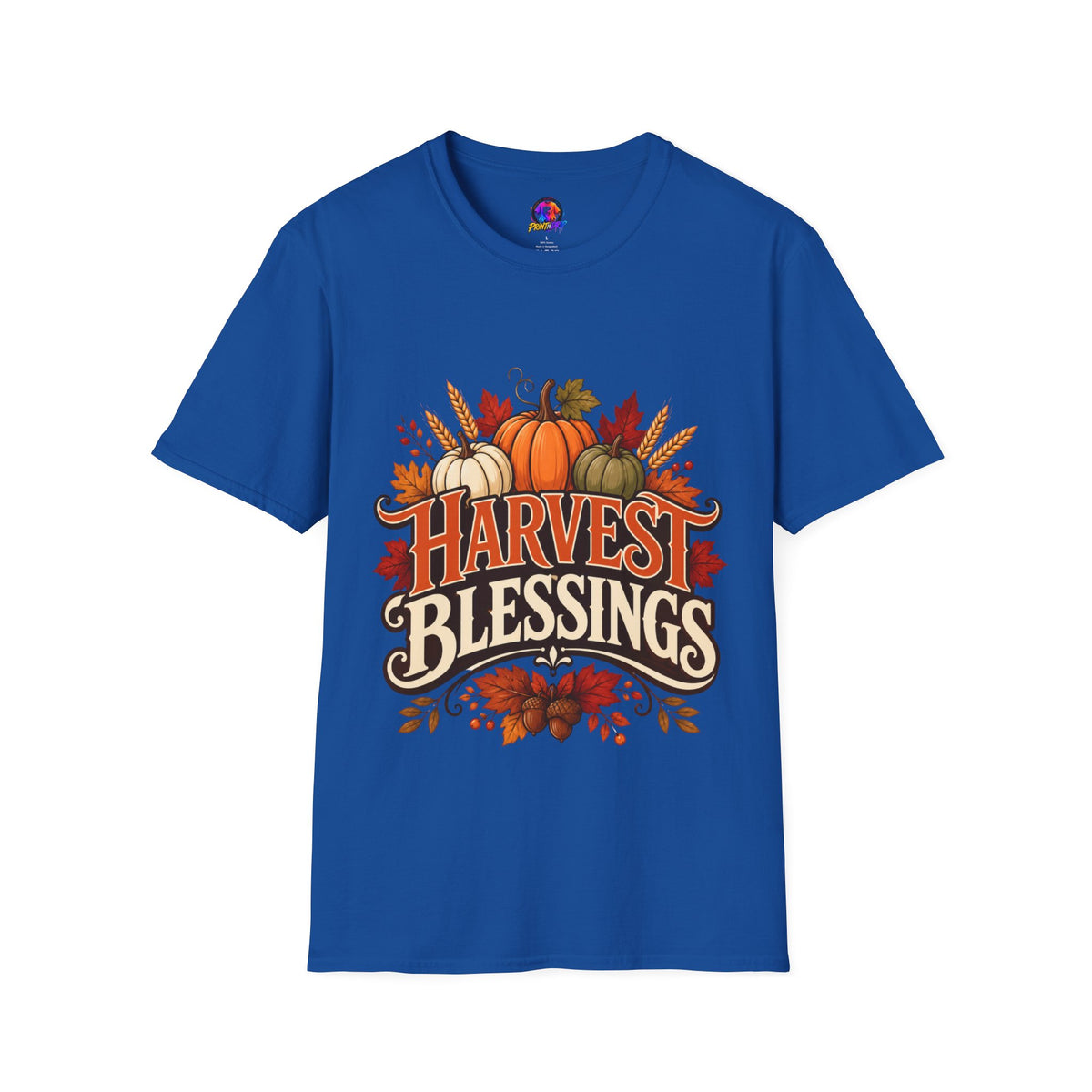 Thanksgiving T-Shirt Harvest Blessings T-Shirt — Fall Pumpkin Harvest Graphic Tee for Thanksgiving