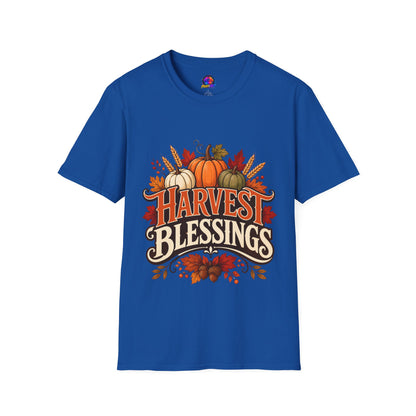 Harvest Blessings T-Shirt — Fall Pumpkin Harvest Graphic Tee for Thanksgiving