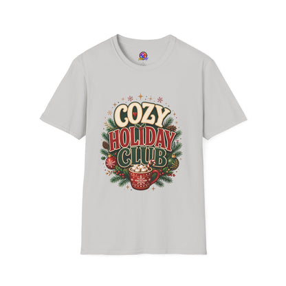 Cozy Holiday Club T-Shirt — Festive Christmas Cozy Cocoa Graphic Tee