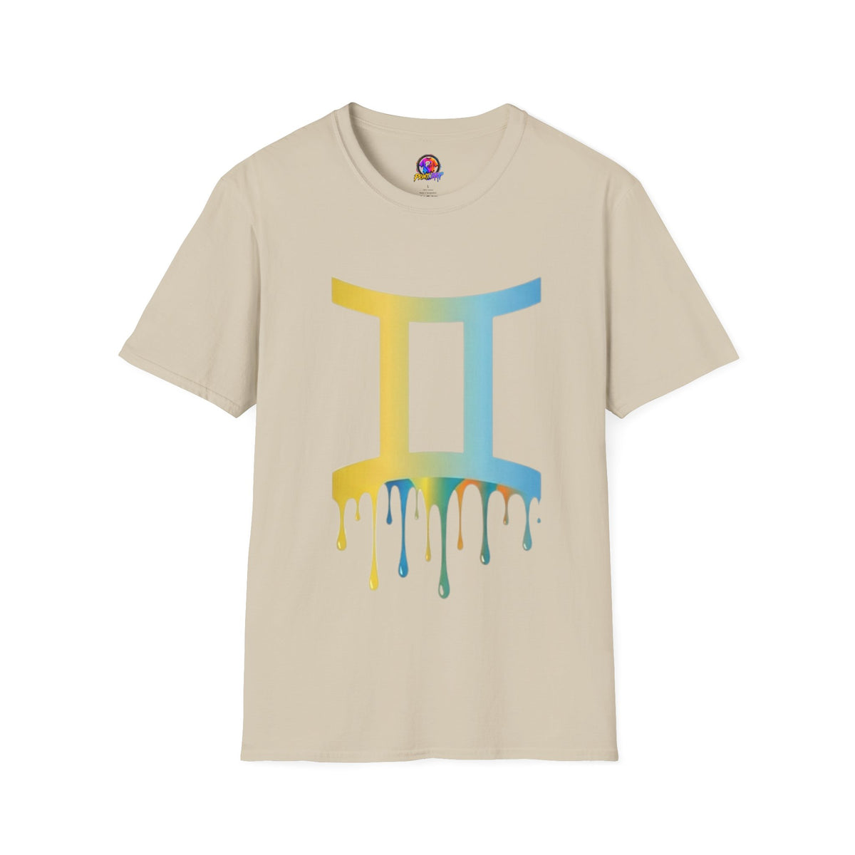 Gemini Drip Zodiac T-Shirt — Rainbow Gemini Symbol Tee