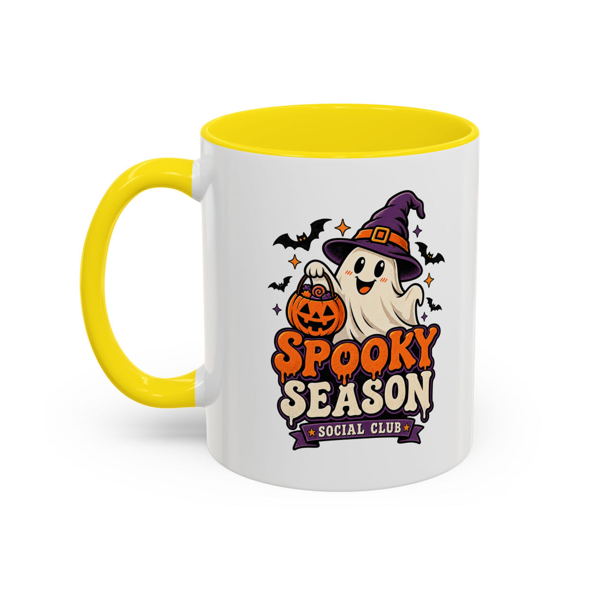 Spooky Season Coffee Mug — Cute Ghost Halloween Accent Mug (11/15oz)