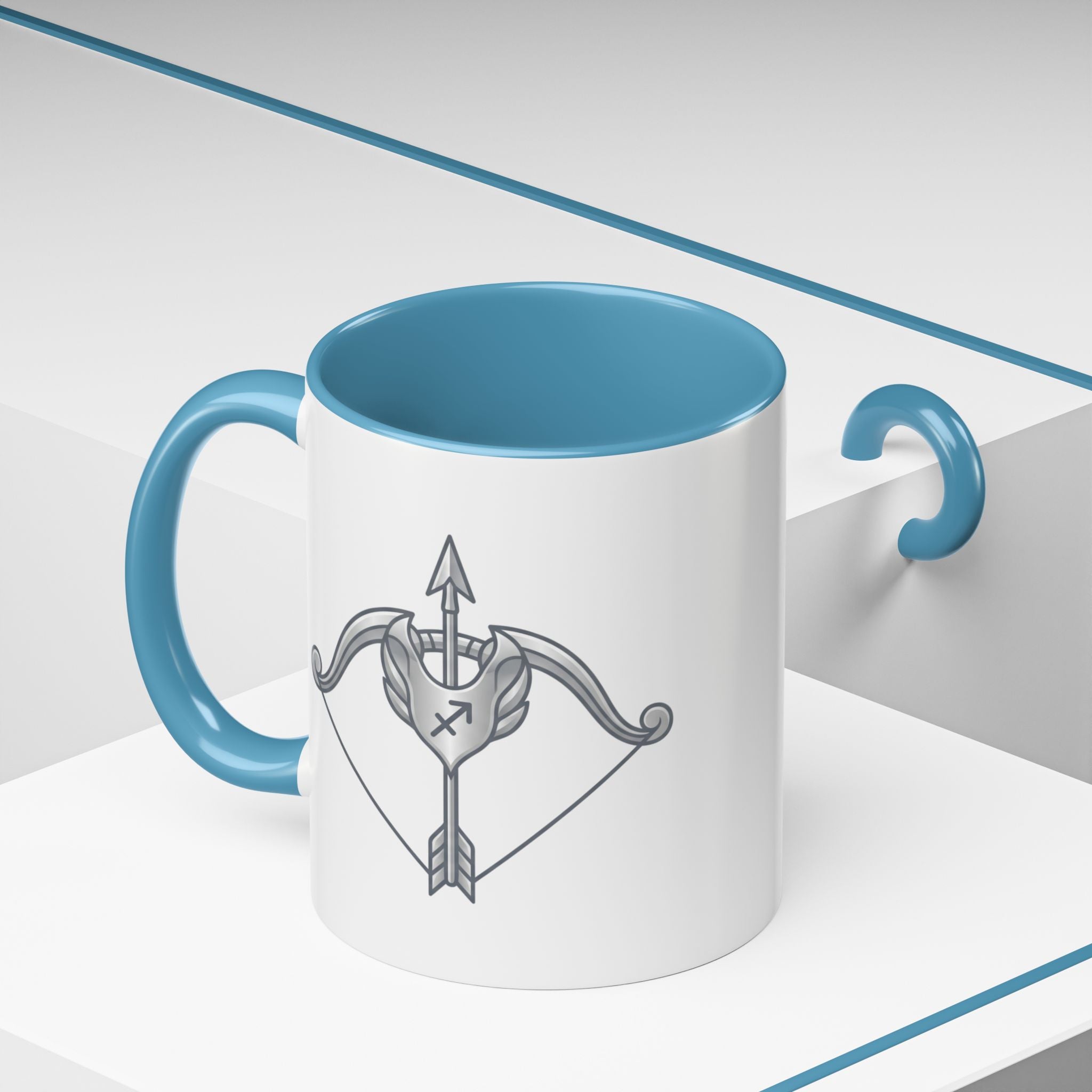 Sagittarius Bow & Arrow Accent Coffee Mug – Zodiac Sagittarius Astrology Gift