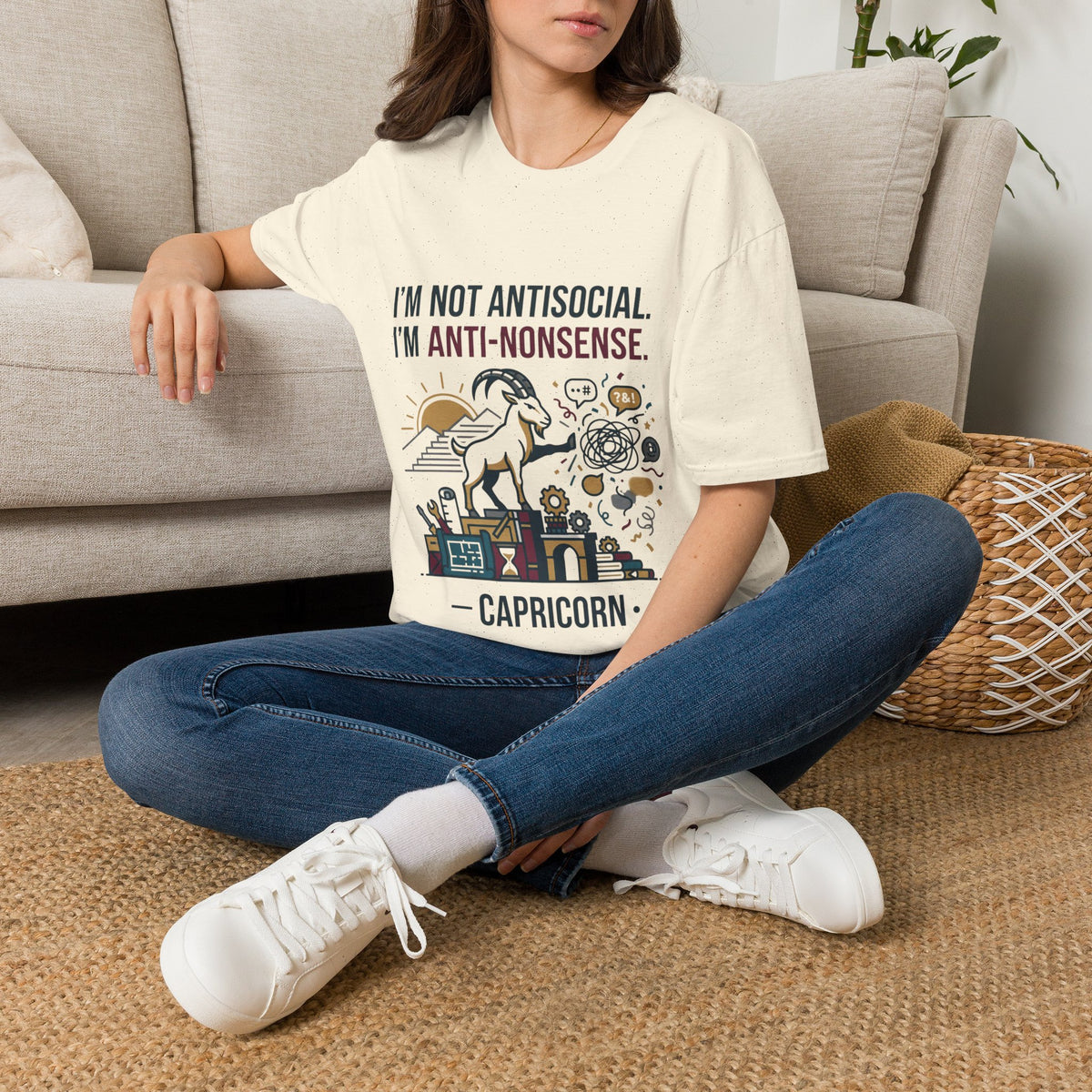 Capricorn T-Shirt — "I'm Not Antisocial, I'm Anti-Nonsense" Zodiac Tee