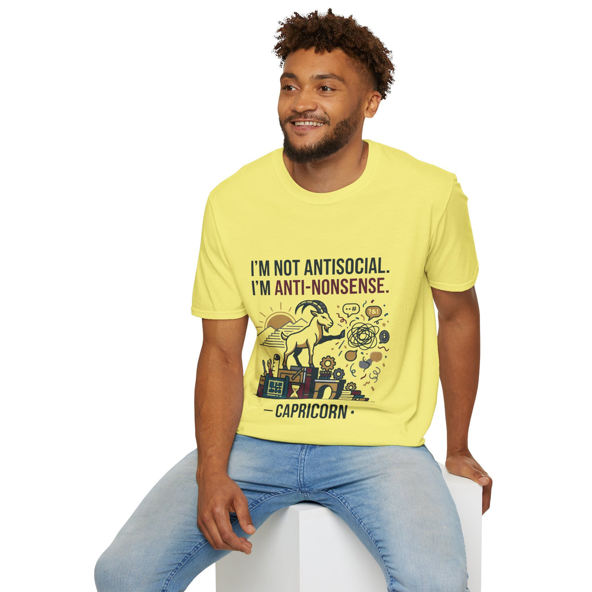 Capricorn T-Shirt — "I'm Not Antisocial, I'm Anti-Nonsense" Zodiac Tee
