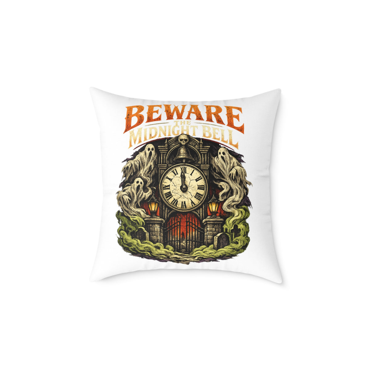 Halloween Beware Of Midnight Square Poly Canvas Pillow