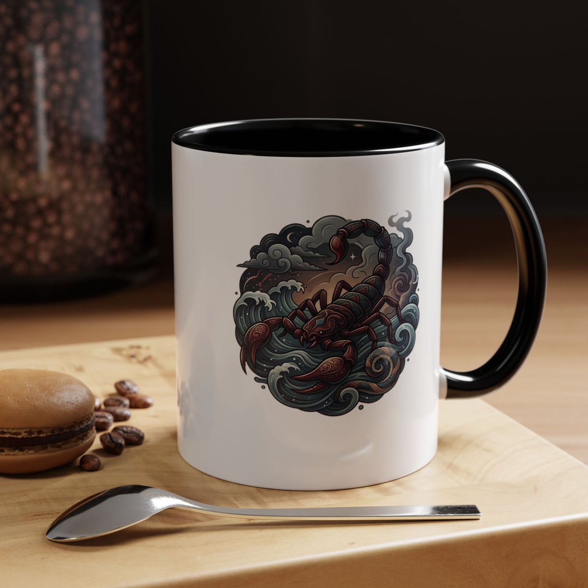 Scorpion Ocean Accent Coffee Mug – Nautical Tattoo-Style