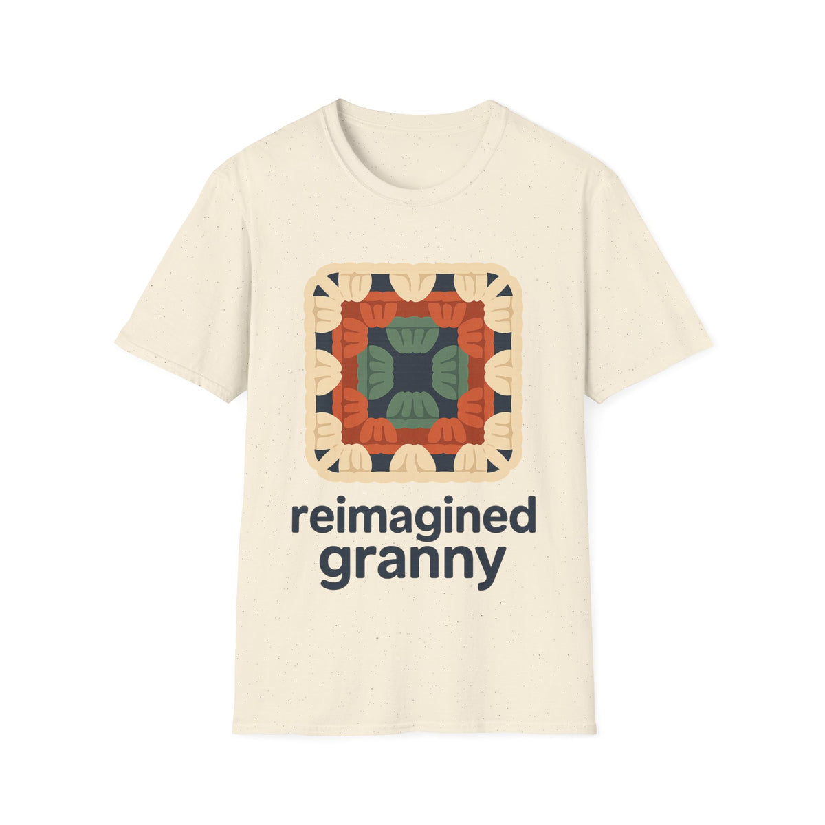 "Reimagined Granny" Retro Crochet Tee | Colorful Granny Square T-Shirt - Trending Now - September 2026