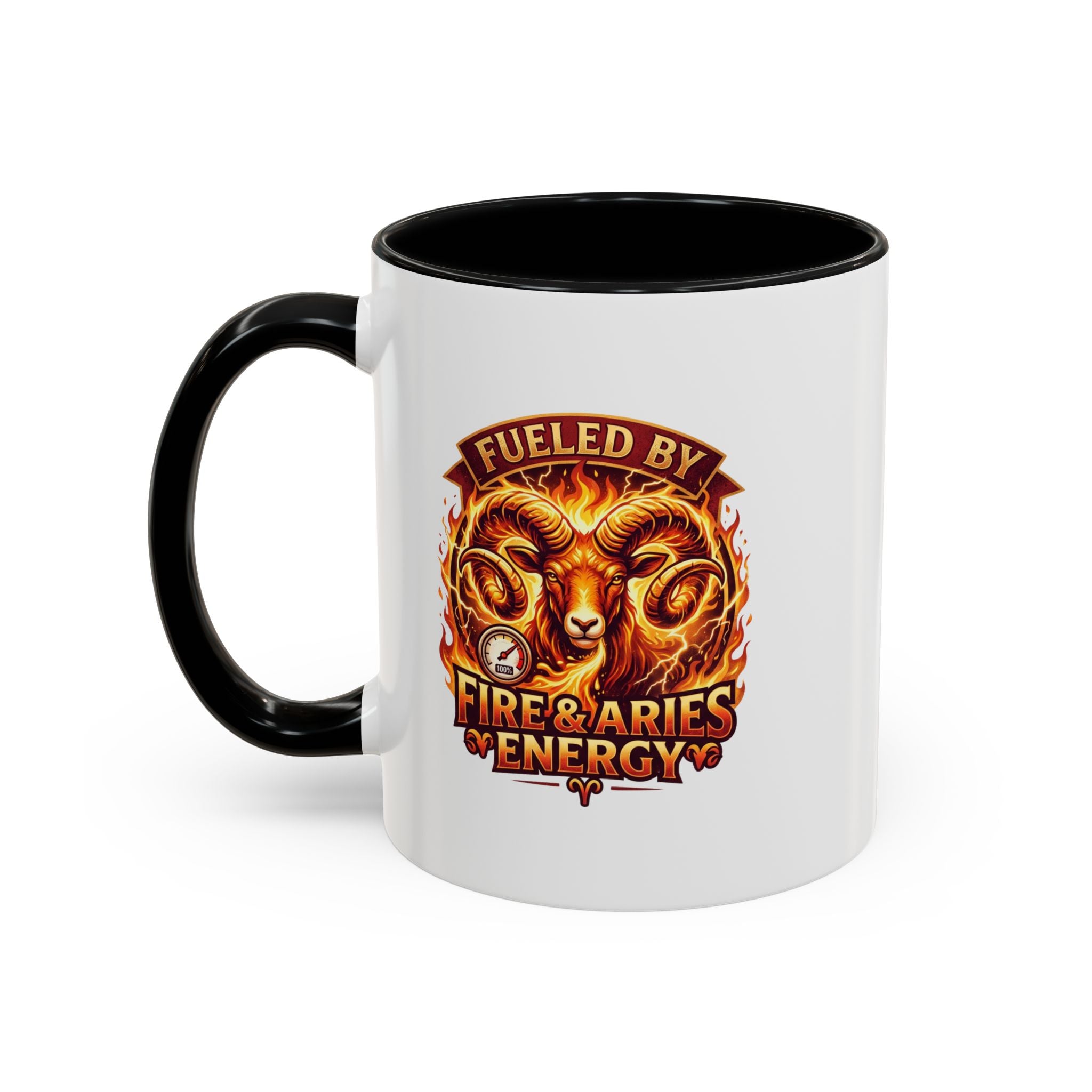 Fueled by Fire & Aries Energy Mug – Zodiac Ram Coffee Cup