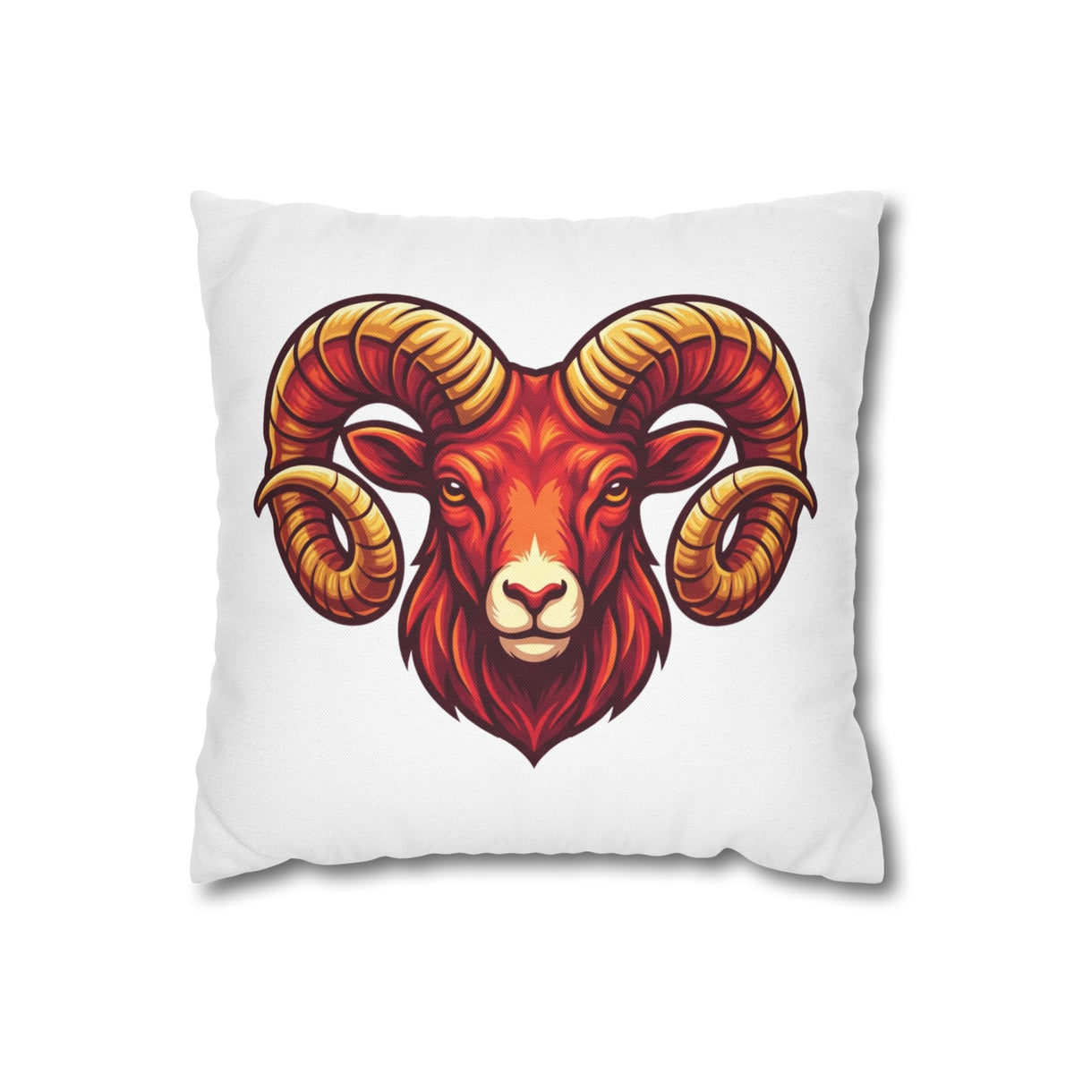 Aries Ram Throw Pillowcase — Bold Zodiac Goat Accent Pillow Cover