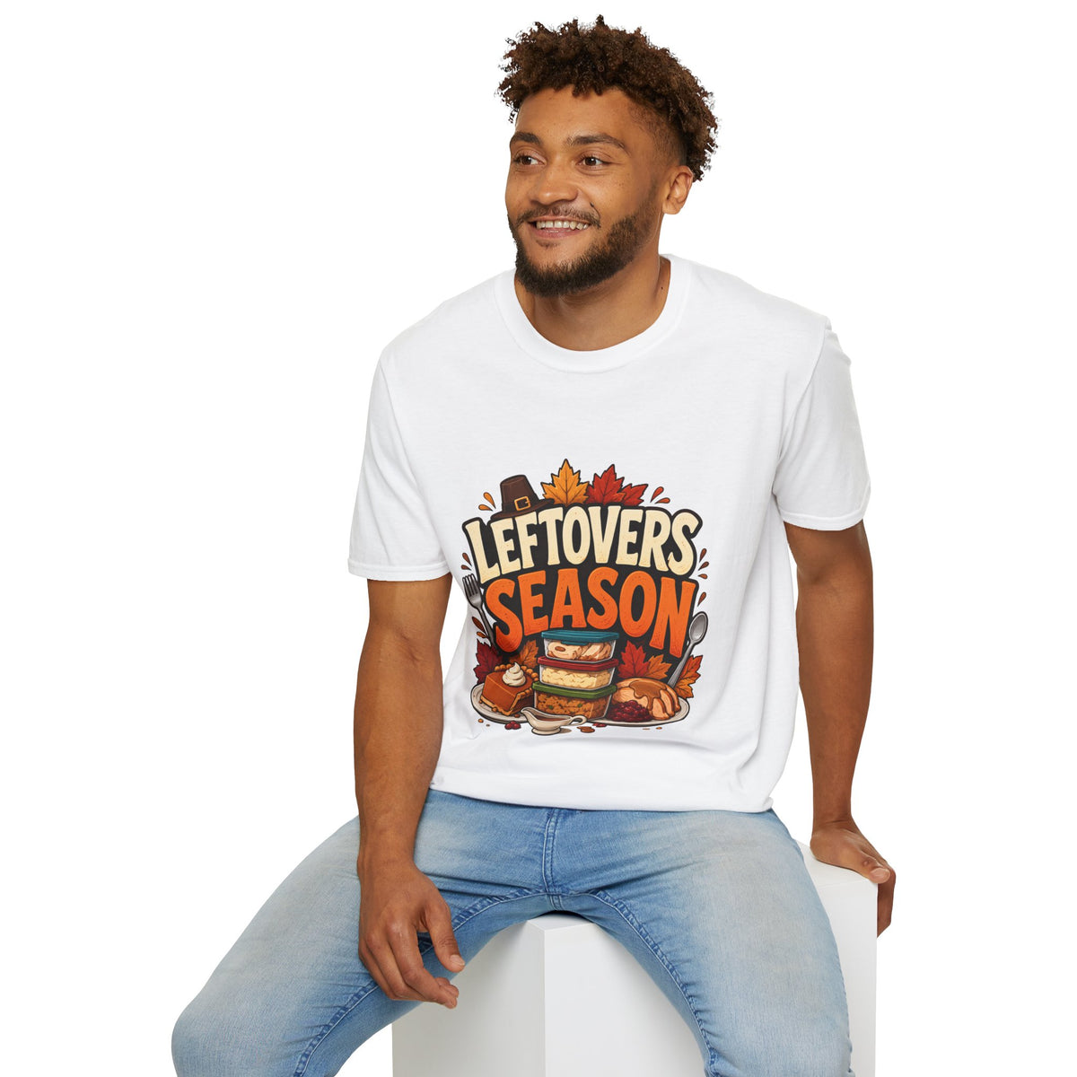 Thanksgiving T-Shirt Leftovers Season T-Shirt — Funny Thanksgiving Turkey & Pie Graphic Tee