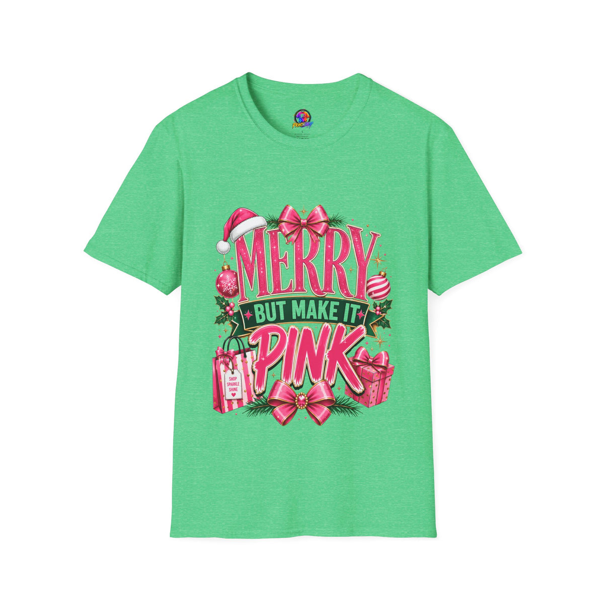 Christmas T-Shirt — "Merry But Make It Pink" Holiday Tee