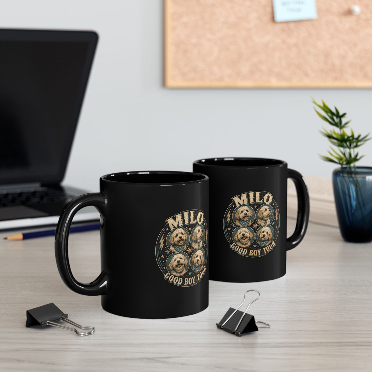 Milo Bailey Dog Dad Mom Milo "Good Boy Tour" Black Coffee Mug — Dog Lover Gift