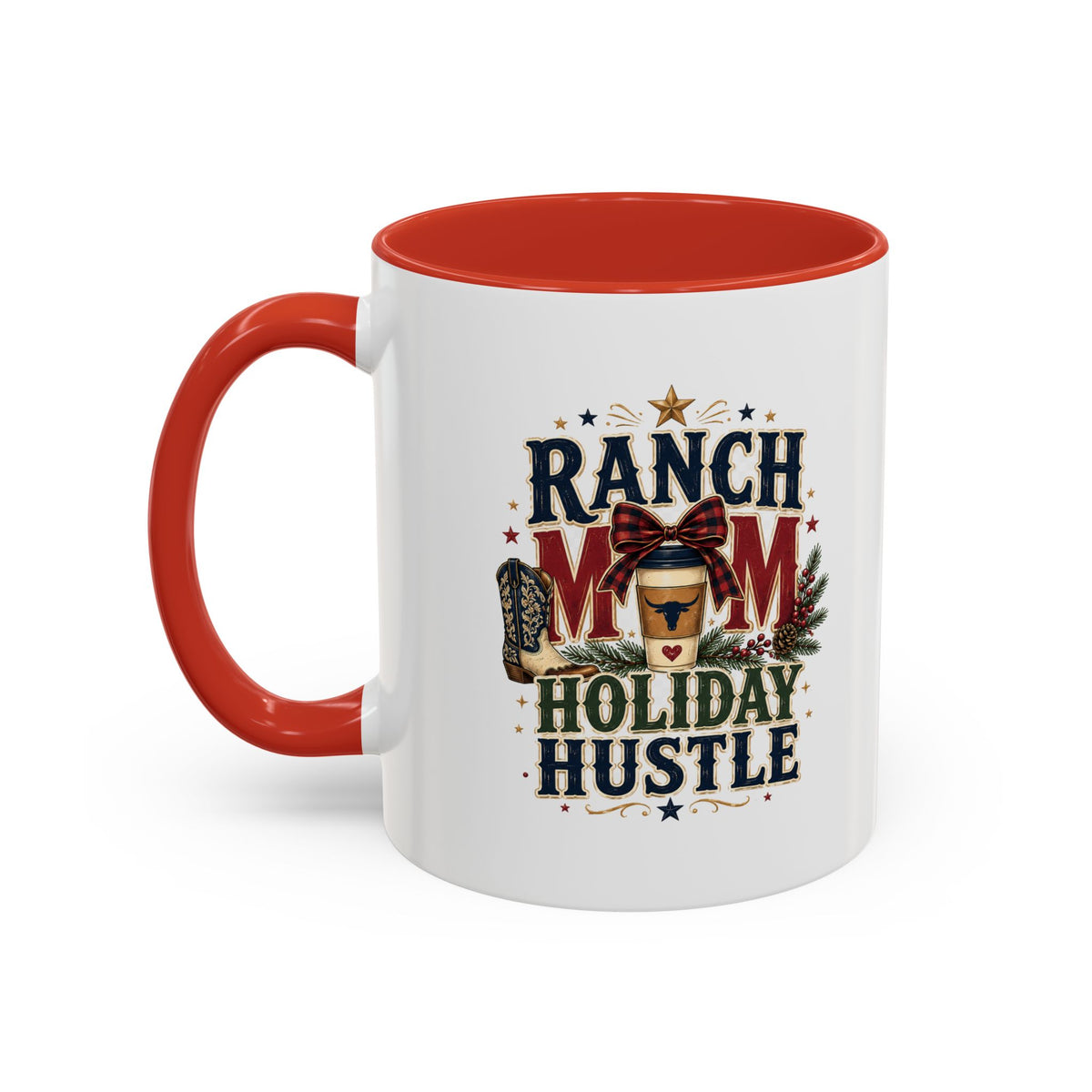 Modern Day Christmas Ranch Mom Holiday Hustle Accent Coffee Mug