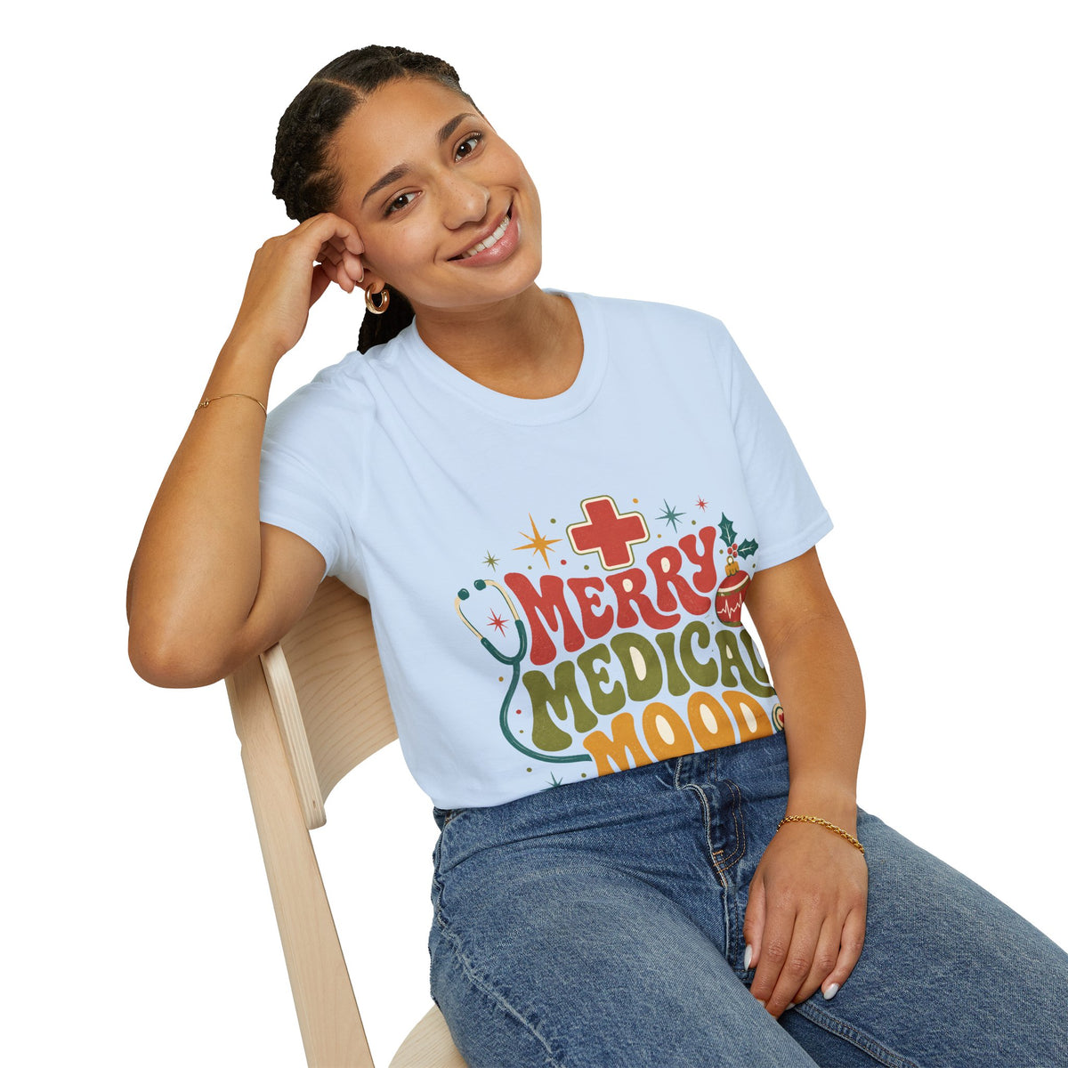 Merry Medical Mood T-Shirt — Christmas Nurse & Healthcare Holiday Tee