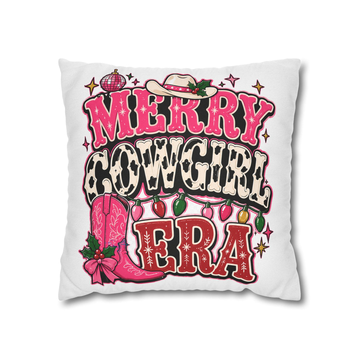 Merry Cowgirl Christmas Pillowcase Modern Day Christmas