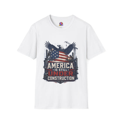 T-Shirt — 'America Is Still Under Construction' Patriotic Eagle Graphic