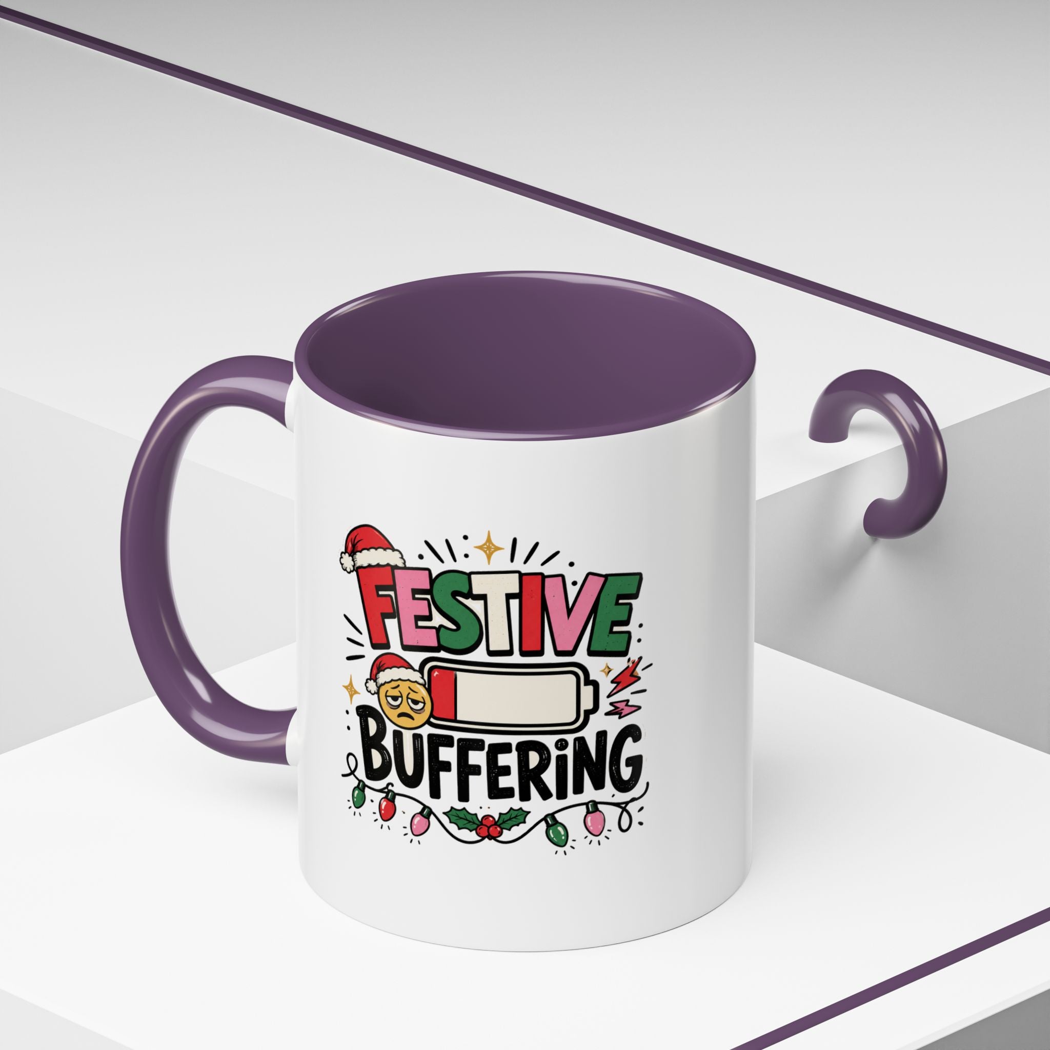 Modern Day Christmas Festive Buffering Mug — Funny Christmas Holiday Coffee Cup (11/15oz)