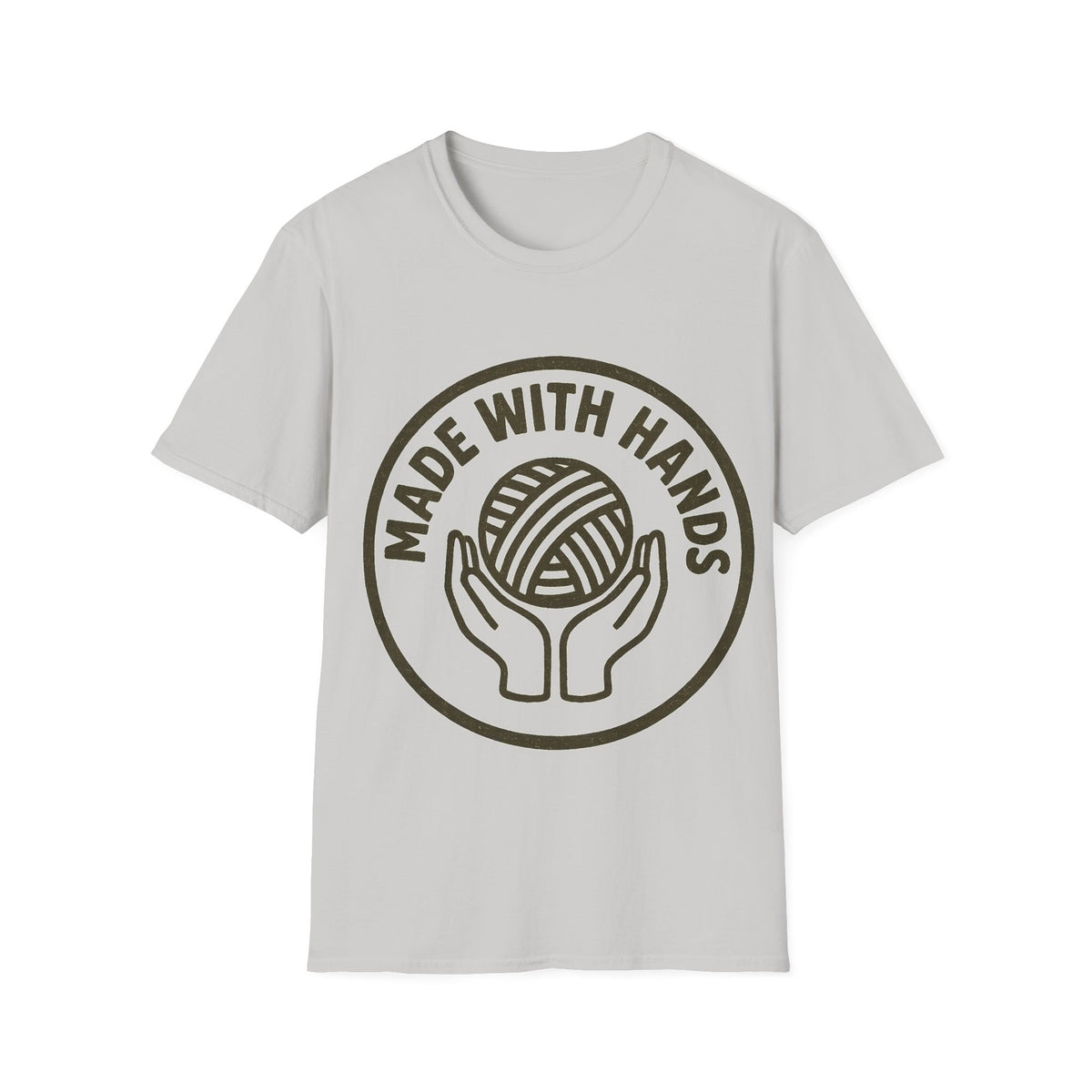 "Made With Hands" Vintage Ball of Yarn Logo Tee - Crafting Crochet Retro White T-Shirt - Trending Now - September 2026