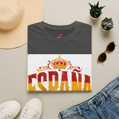 Spain Crown Graphic T-Shirt — Spanish Flag Vintage Crest Tee