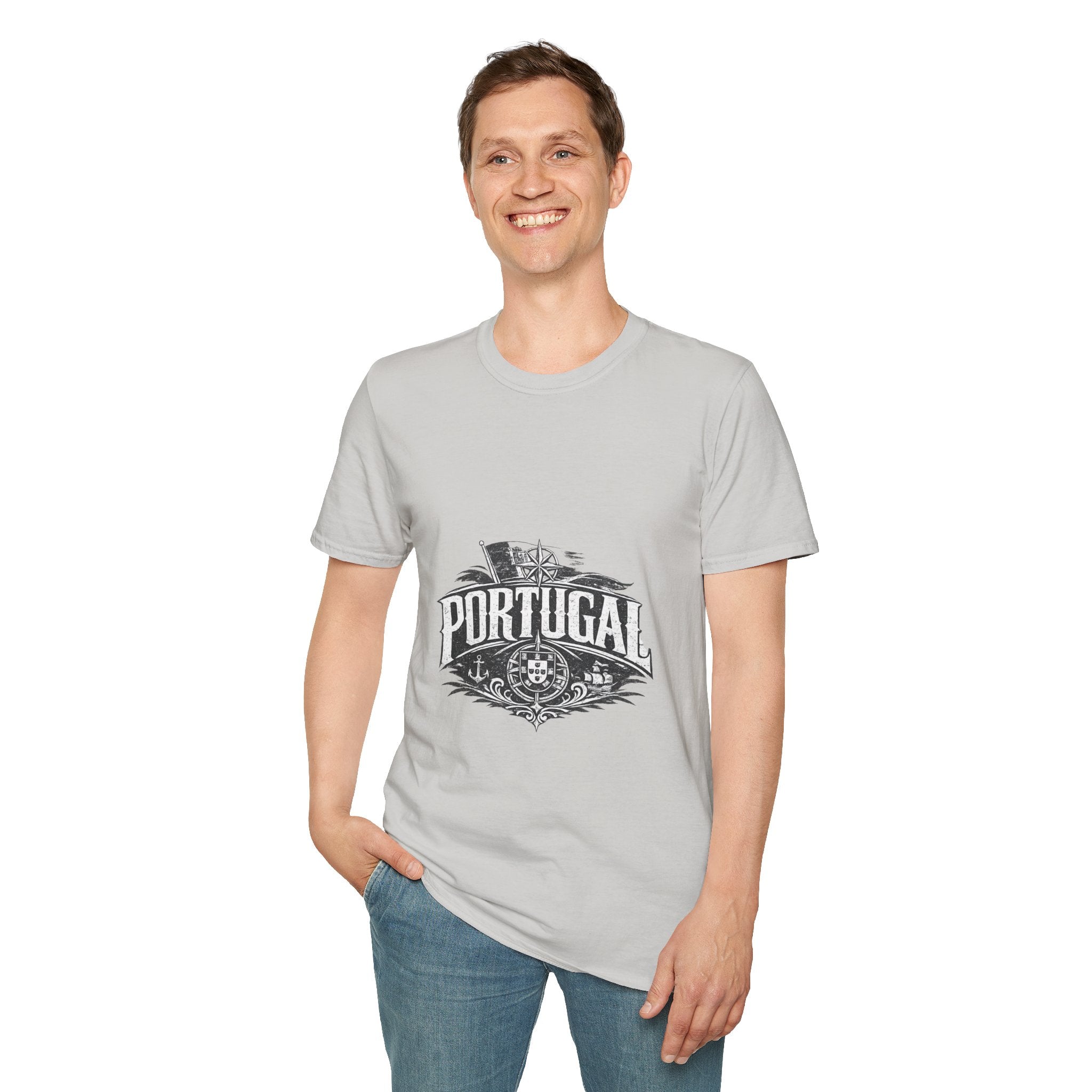 Portugal Vintage Compass T-Shirt — Nautical Travel Souvenir