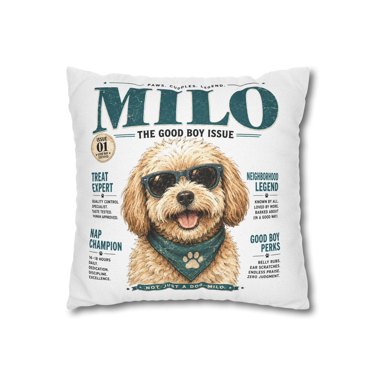 Milo 'The Good Boy Issue' Decorative Pillowcase Milo Bailey Dog Dad Mom