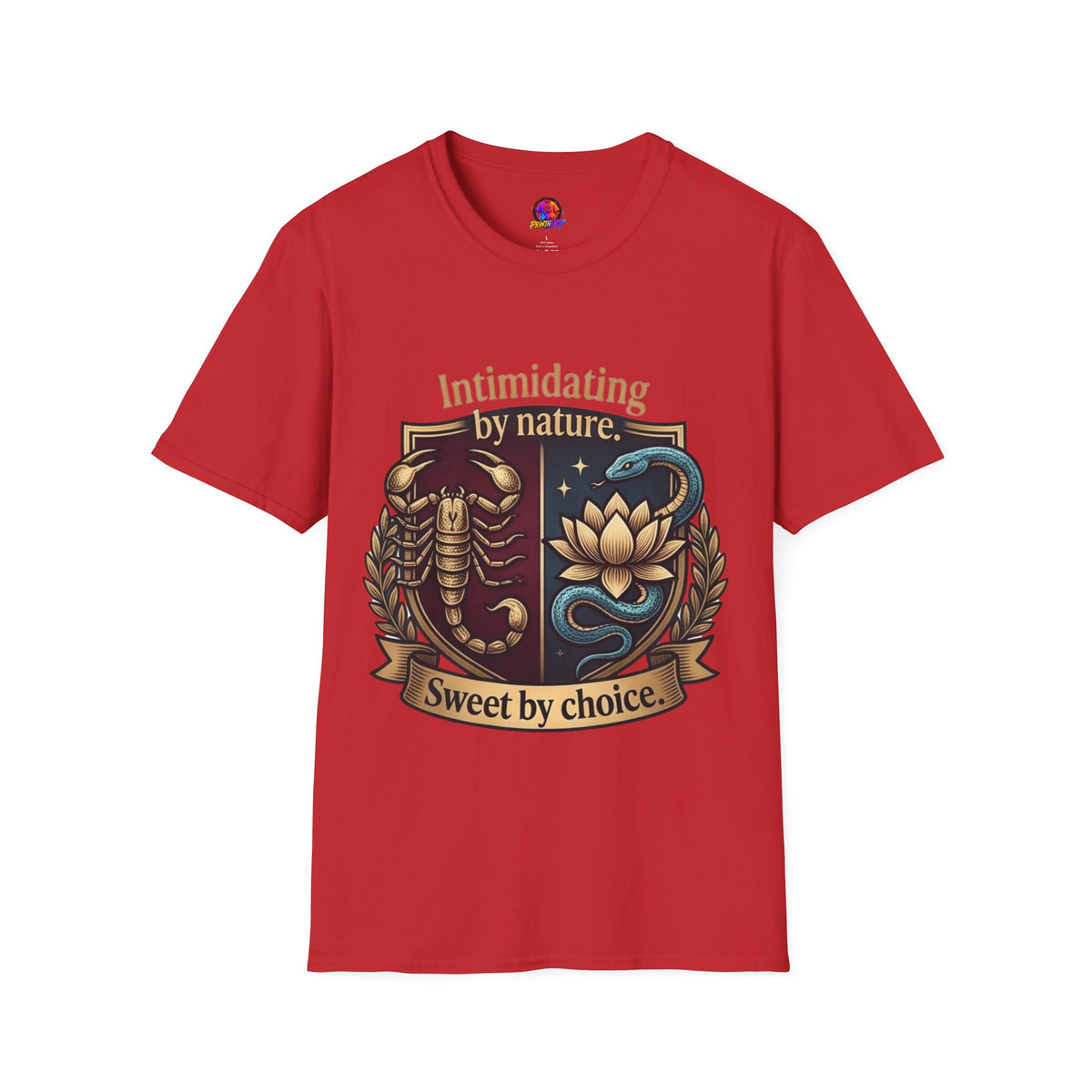 Intimidating by Nature T-Shirt — Scorpion & Snake Badge Design