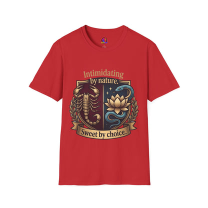 Intimidating by Nature T-Shirt — Scorpion & Snake Badge Design