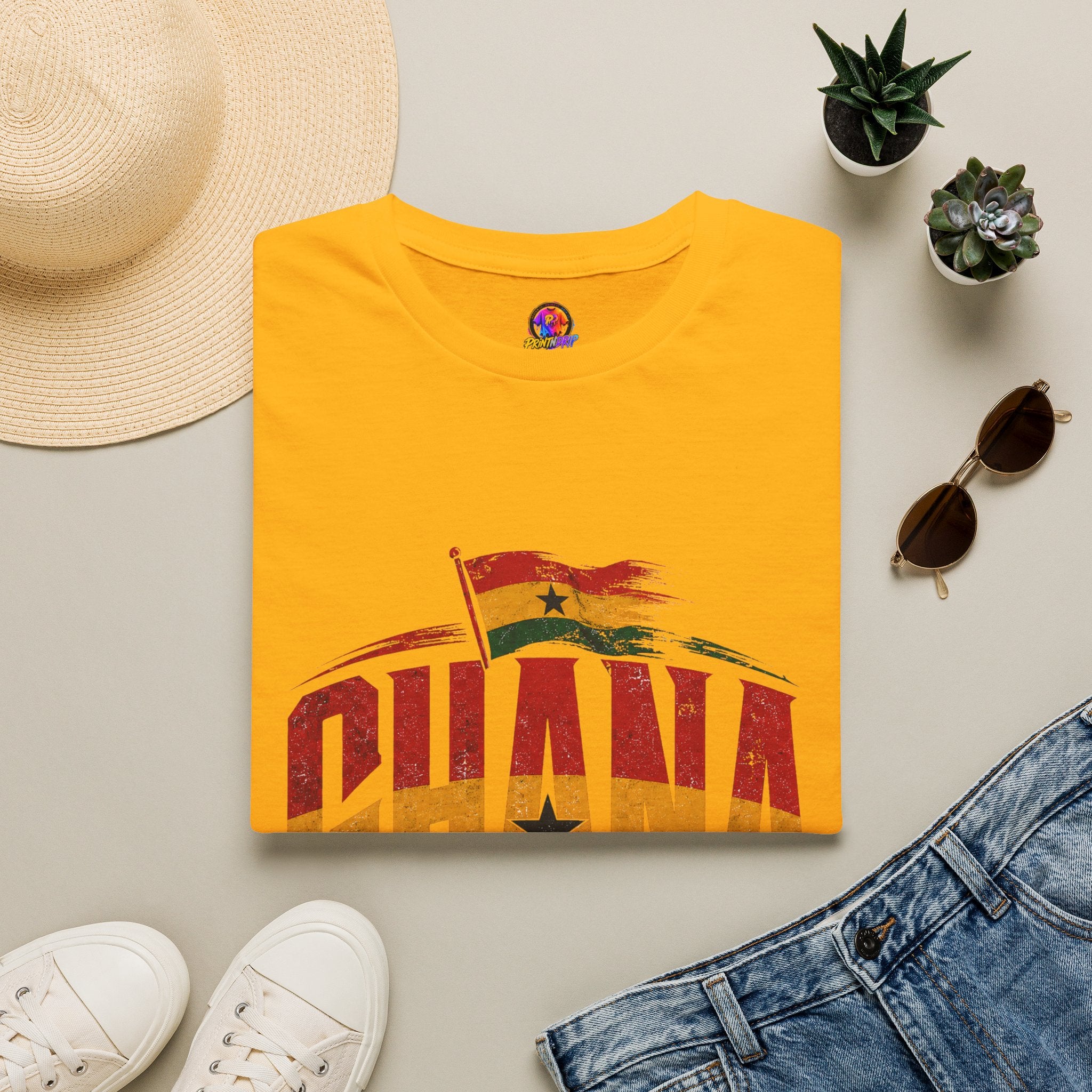Ghana Flag Soccer T-Shirt — Retro Ghana Pride Football Tee