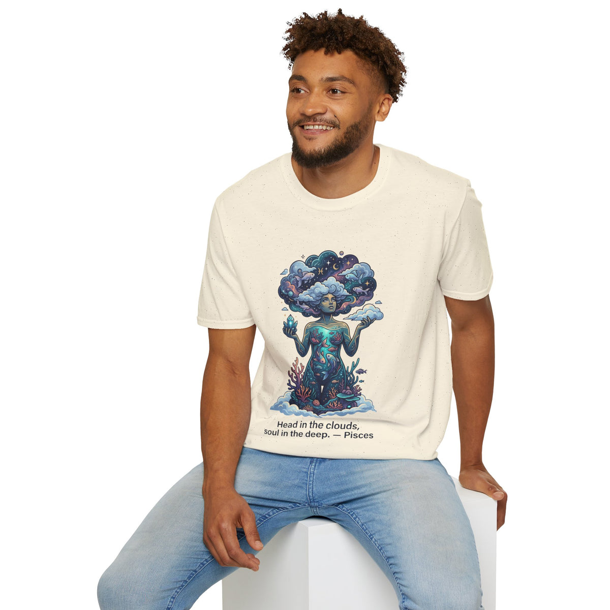 Dreamscape Goddess T-Shirt — 'Head in the Clouds' Surreal Art Tee