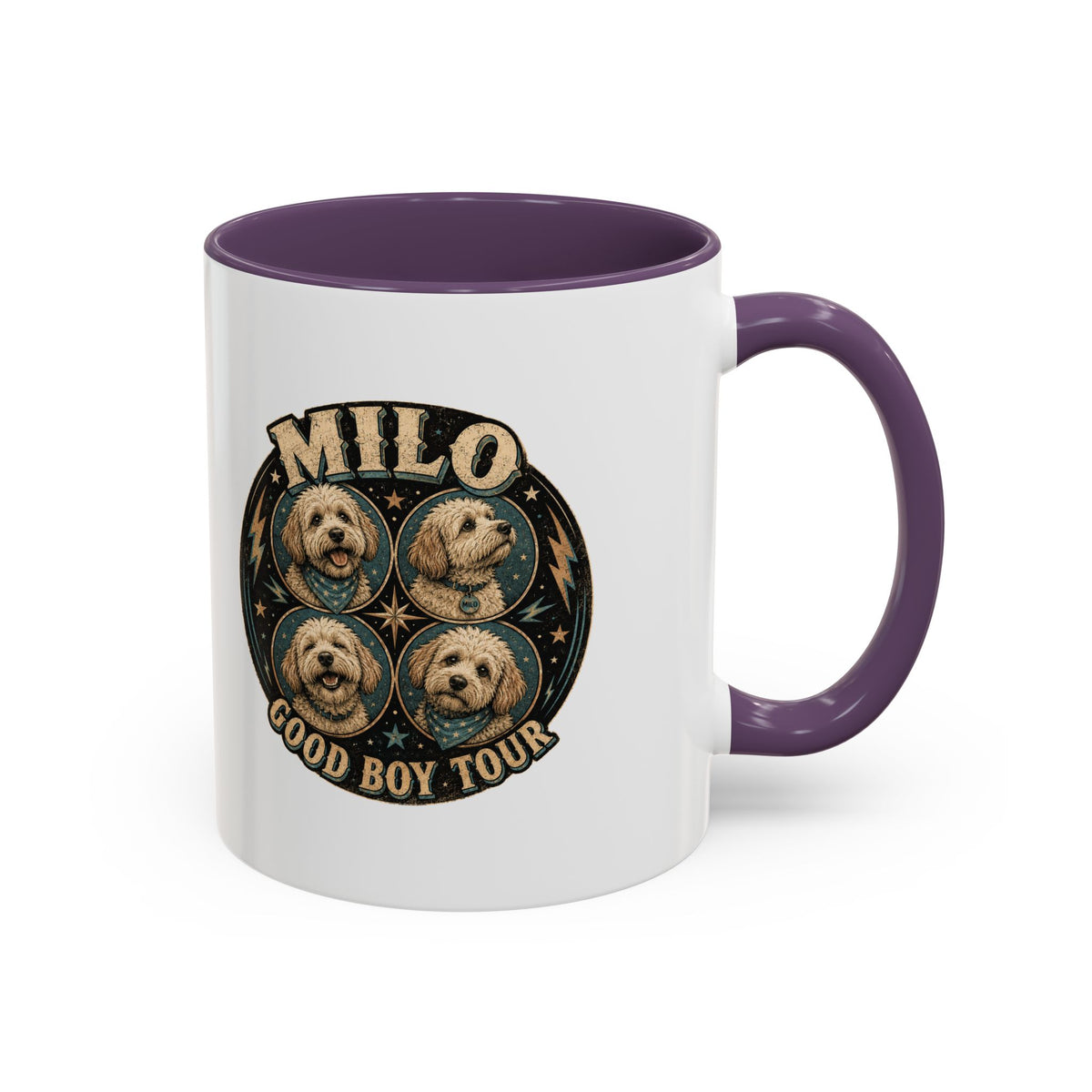 Milo Bailey Dog Dad Mom Milo "Good Boy Tour" Accent Coffee Mug —  Cute Dog Portraits