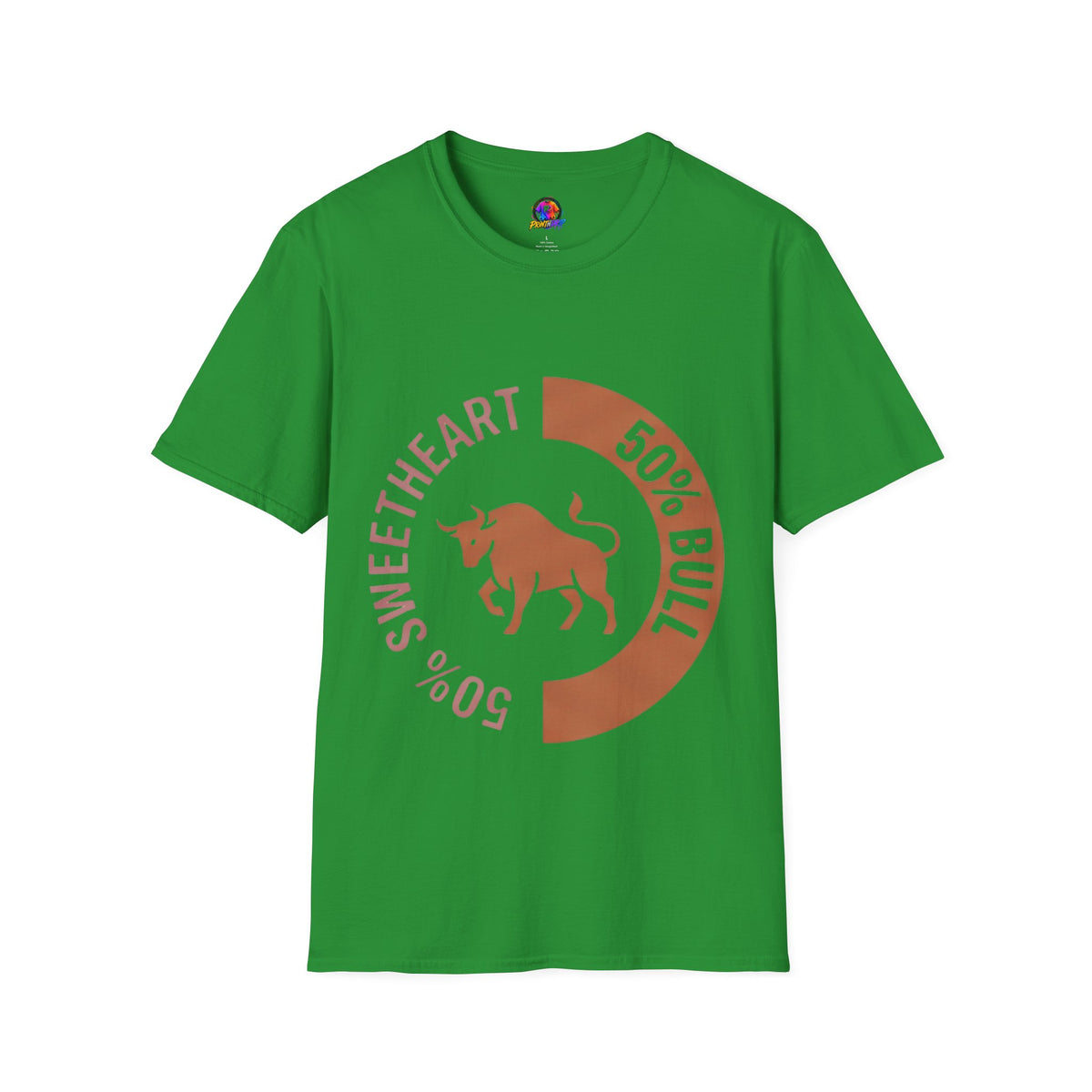 Bull Percentage Graphic T-Shirt — "50% Bull, 50% Sweetheart" Casual Tee