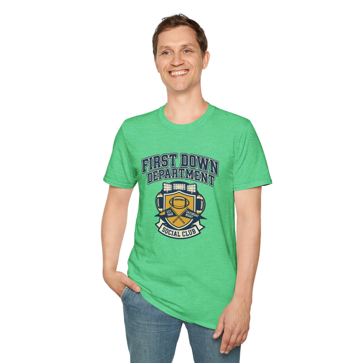 First Down Department Football Crewneck T-Shirt - Trending Now - August 2026