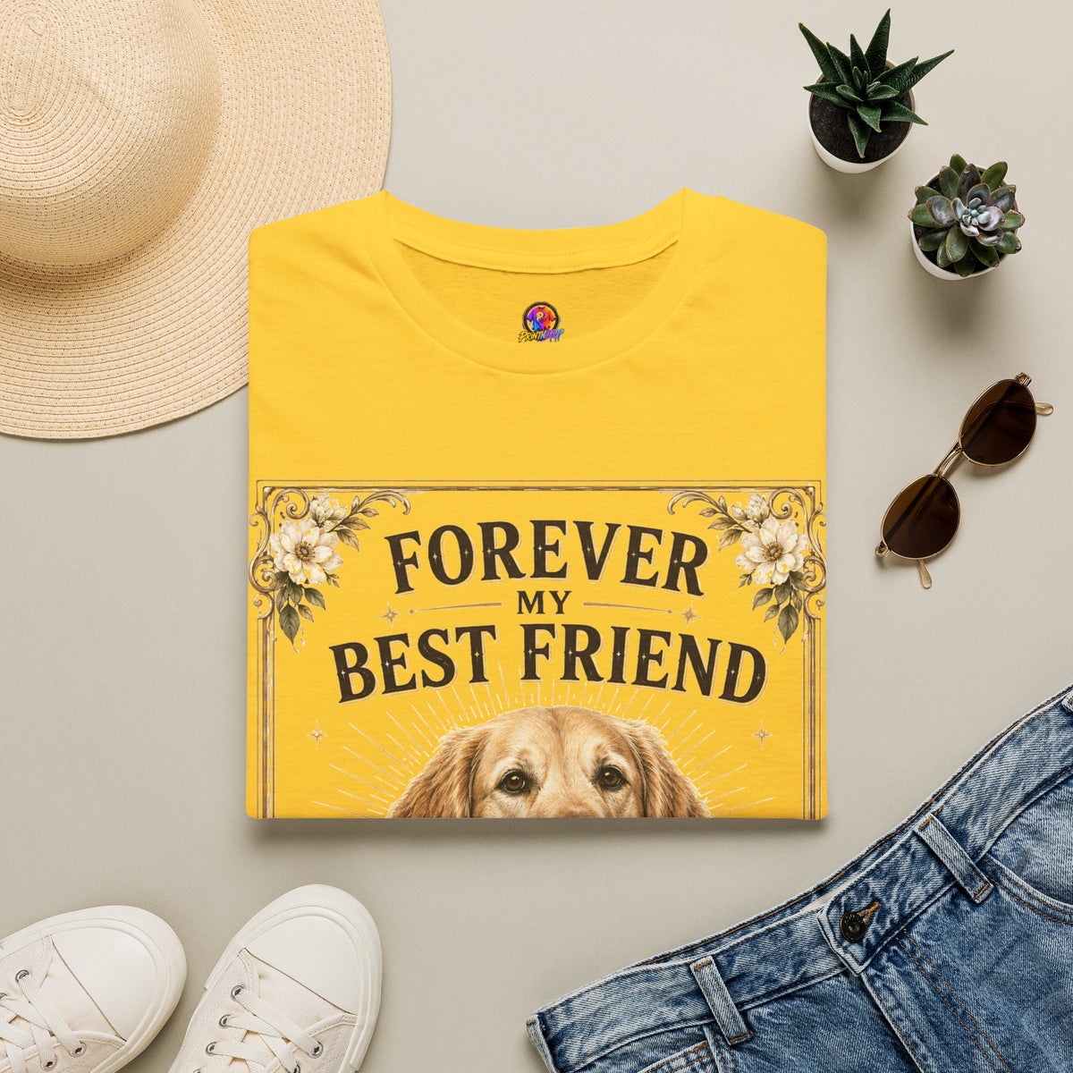 Forever My Best Friend Dog T-Shirt — Personalized Golden Retriever Tribute