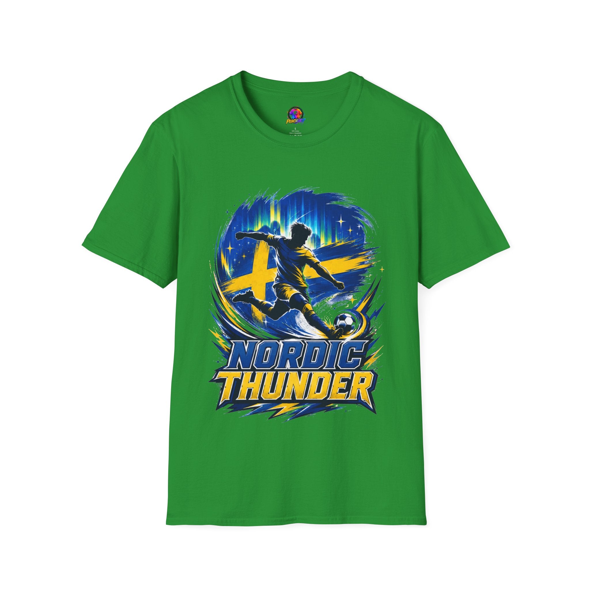 Sweden Nordic Thunder Soccer T-Shirt — Sweden Football Fan Tee
