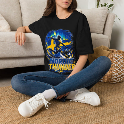 Sweden Nordic Thunder Soccer T-Shirt — Sweden Football Fan Tee