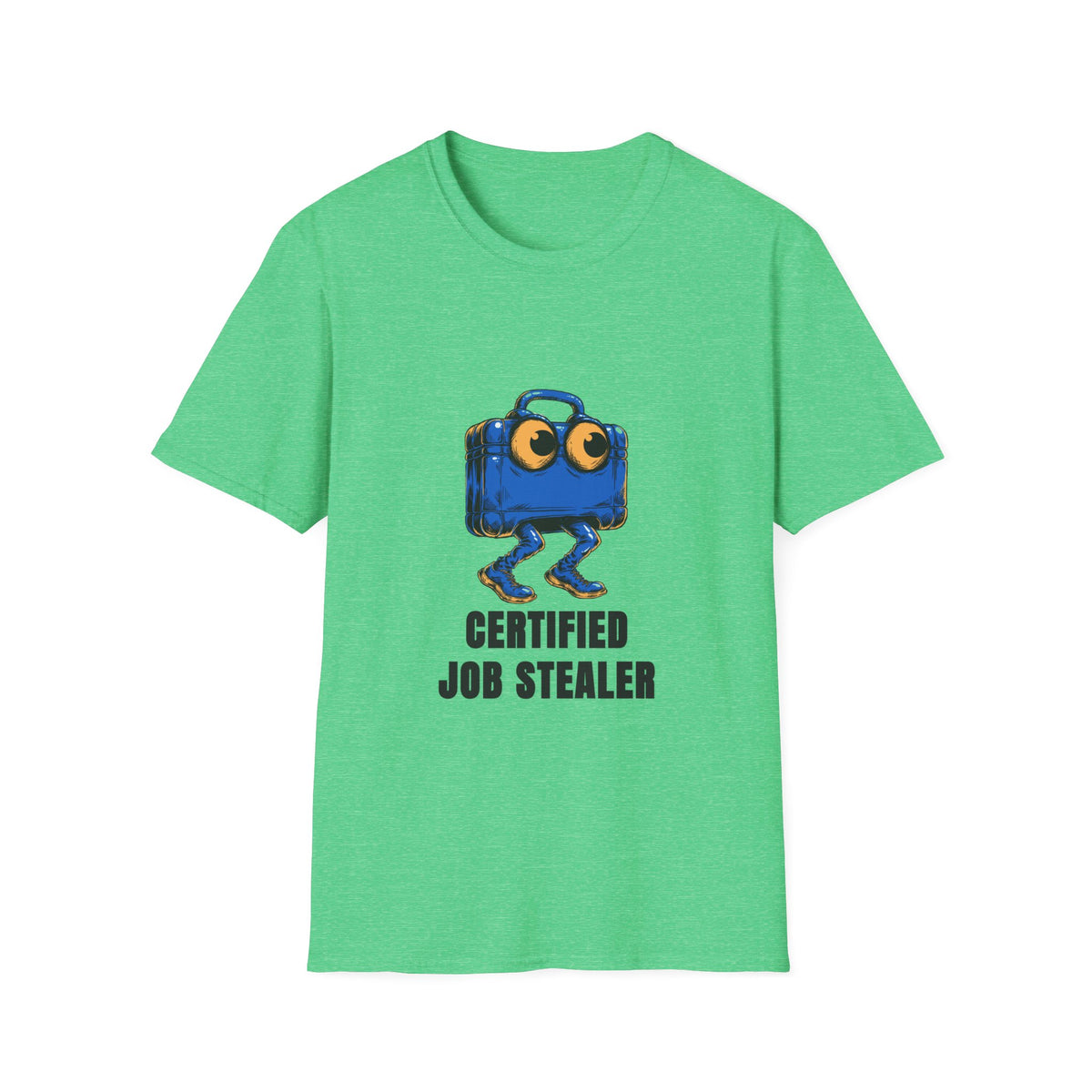 T-Shirt — Certified Job Stealer Funny Blue Suitcase Graphic - Trending Now - August 2026